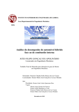 An&aacute;lise do desempenho do autom&oacute;vel h&iacute;brido face ao de