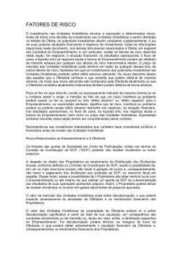 FATORES DE RISCO - Odebrecht Realiza&ccedil;&otilde;es Imobili&aacute;rias
