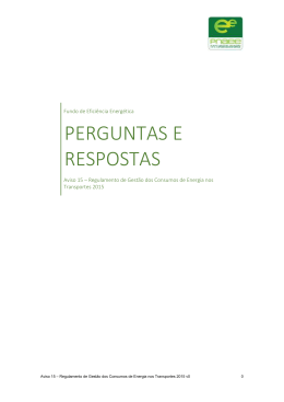 Perguntas e Respostas Aviso 15