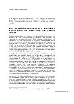 3.6 Que globaliza&ccedil;&atilde;o? As Organiza&ccedil;&otilde;es Internacionais como