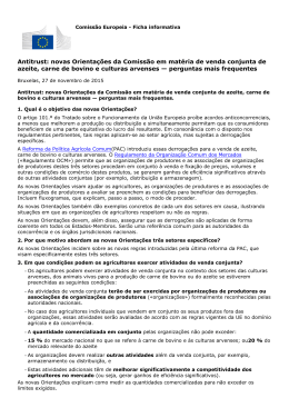 novas Orientações da Comissão em matéria de venda