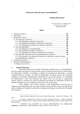 &ldquo;Educa&ccedil;&atilde;o corporativa para sustentabilidade&rdquo;1 Cristiane Bassi