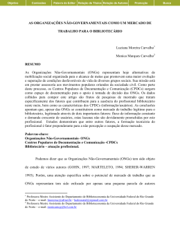 as organiza&ccedil;&otilde;es n&atilde;o-governamentais como um - ENANCIB