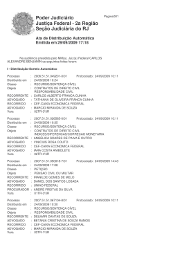 Justi&ccedil;a Federal - 2a Regi&atilde;o Poder Judici&aacute;rio Se&ccedil;&atilde;o - JF-RJ