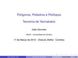 Polígonos, Poliedros e Polítopos 0.5cm Teorema de Yannakakis