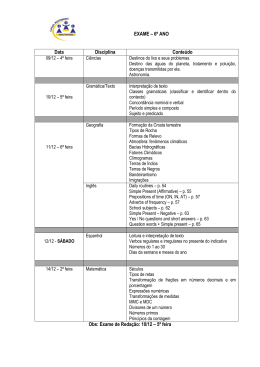 Exame de Reda&ccedil;&atilde;o: 10/12 &ndash; 5&ordf; feira