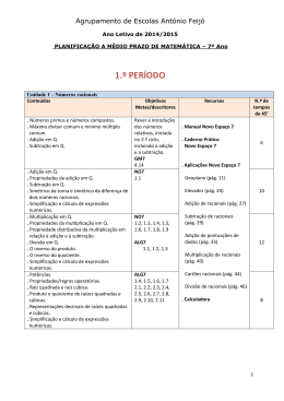 1.&ordm; PER&Iacute;ODO - Agrupamento Vertical de Escolas Ant&oacute;nio Feij&oacute;