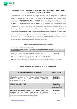 1º Aditivo ao Edital nº 02/2015 Anexo II e III Vagas e Calendário