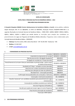 EDITAL DE CONVOCA&Ccedil;&Atilde;O EDITAL PARA O