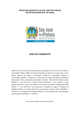 (Edital 001.2014 - Abertura de Processo Seletivo para ingresso nos