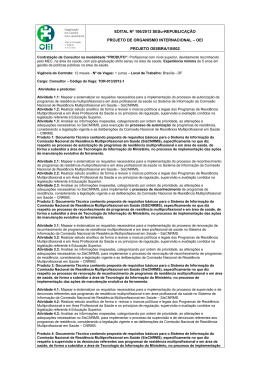 EDITAL Nº 106/2013 SESu-REPUBLICAÇÃO PROJETO DE