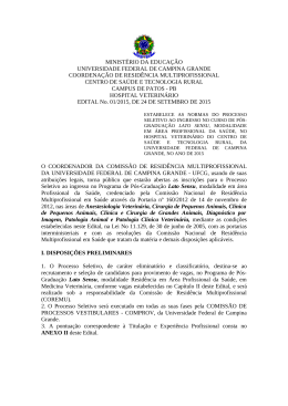 Edital - Comprov - Universidade Federal de Campina Grande