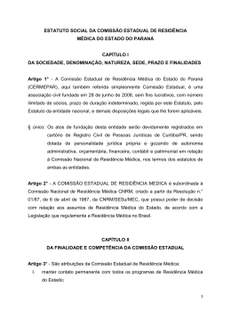 estatuto social da comiss&atilde;o estadual de resid&ecirc;ncia - CRM-Pr
