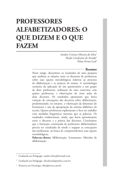 proFEssorEs alFabEtizadorEs: o quE dizEm E o quE FazEm