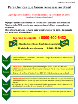 Para Clientes que fazem remessas ao Brasil
