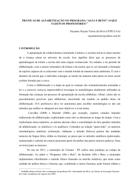 PR&Aacute;TICAS DE ALFABETIZA&Ccedil;&Atilde;O NO PROGRAMA