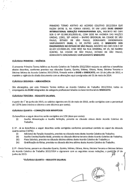PRIMEIRO TERMO ADITIVO AO ACORDO cOLETIvO 2012
