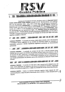 Contrato de Prestação de Serviços, que fazem entre si o Deputado