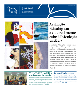 Avalia&ccedil;&atilde;o Psicol&oacute;gica: o que realmente cabe &agrave; Psicologia - CRP-RJ