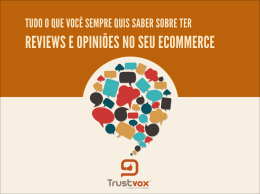 REVIEWS E OPINI&Otilde;ES NO SEU ECOMMERCE