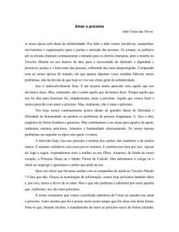 Amar o pr&oacute;ximo - Santidade.net