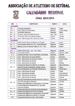 Calend&aacute;rio Regional 2015-2016 - Associa&ccedil;&atilde;o de Atletismo de Set&uacute;bal