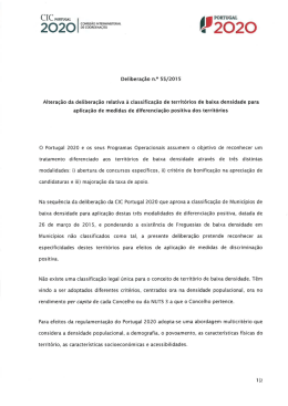 Deliberação da CIC Portugal 2020