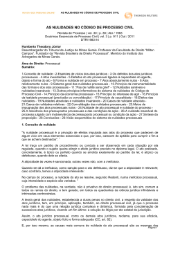 AS NULIDADES NO CÓDIGO DE PROCESSO CIVIL