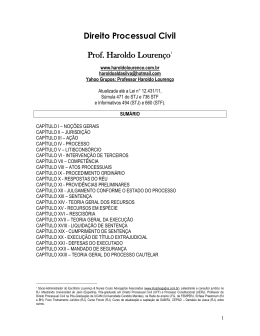 Processo Civil - Prof&deg; Haroldo Louren&ccedil;o