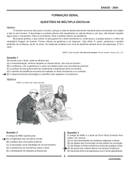 FORMA&Ccedil;&Atilde;O GERAL QUEST&Otilde;ES DE M&Uacute;LTIPLA ESCOLHA