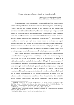 Por um ensino que deforme: o docente na p&oacute;s-modernidade