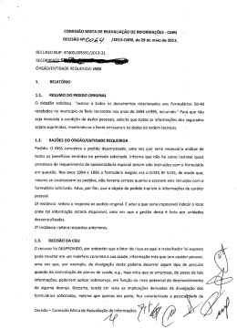 Decis&atilde;o n&ordm; 64 - CMRI - Acesso &agrave; Informa&ccedil;&atilde;o
