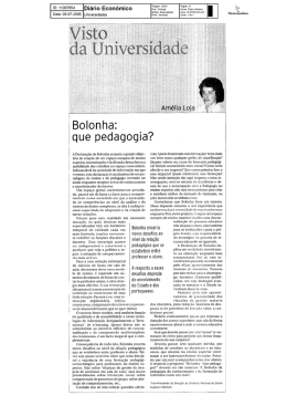 Bolonha: Que Pedagogia?