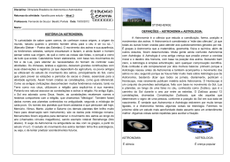 HIST&Oacute;RIA DA ASTRONOMIA: &ldquo;A curiosidade de saber quem somos