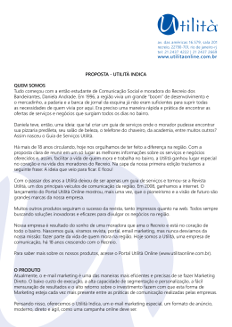 PROPOSTA - UTILIT&Agrave; INDICA QUEM SOMOS Tudo