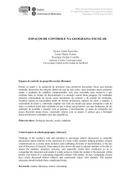 ESPA&Ccedil;OS DE CONTROLE NA GEOGRAFIA ESCOLAR