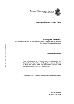 Henrique Pinheiro Costa Gaio Antologia e pol&ecirc;mica:
