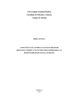 A insustent&aacute;vel teoria da sustentabilidade: Ideologia e reifica&ccedil;&atilde;o no