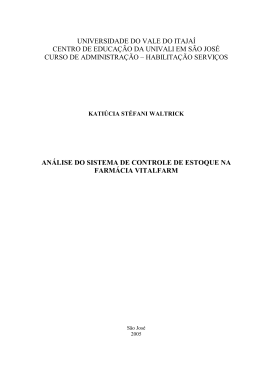 an&aacute;lise do sistema de controle de estoque na farm&aacute;cia