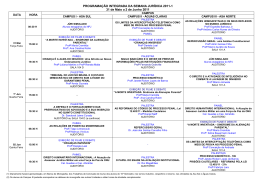 Programação Semana Jurídica do Direito