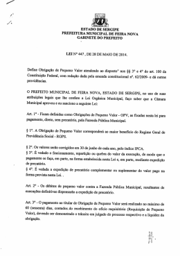 ESTADO DEMÊ`RGIPE PREFEITURA MUNICIPAL DE FEIRA NovA