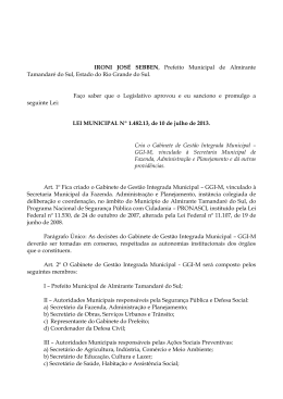 IRONI JOS&Eacute; SEBBEN, Prefeito Municipal de Almirante Tamandar&eacute;