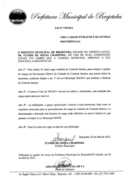 o PREFEITO MUNICIPAL DE BREJETUBA, ESTADO Do ESPÍRITO