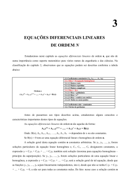 EQUA&Ccedil;&Otilde;ES DIFERENCIAIS LINEARES DE ORDEM N