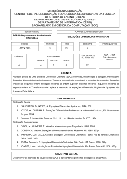Equa&ccedil;&otilde;es Diferenciais Ordin&aacute;rias
