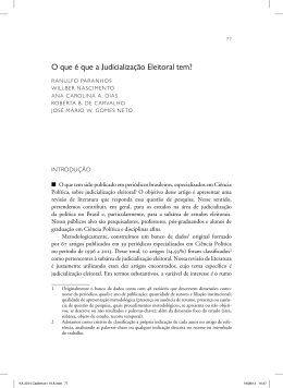 5- O que &eacute; que a Judicializa&ccedil;&atilde;o Eleitoral tem?