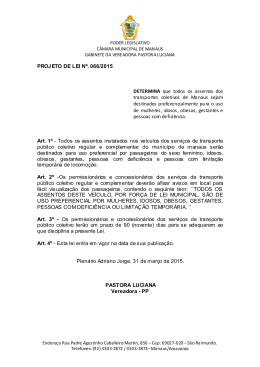 PROJETO DE LEI Nº. 066/2015 DETERMINA que todos os assentos