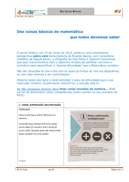 Dez coisas básicas de matemática que todos devemos