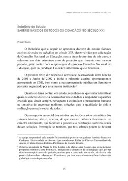 Relatório Estudo Saberes Básicos