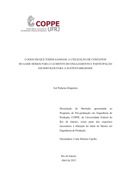 O JOGO EM QUE TODOS GANHAM: A UTILIZA&Ccedil;`O DE